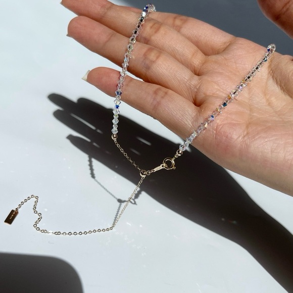 Iridescent Aurora Crystal Choker | Adjustable Length - Picture 3 of 4